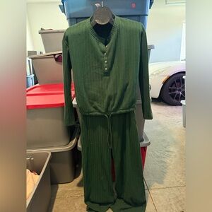 Green Ribbed Knit Two-Piece Lounge Set p11